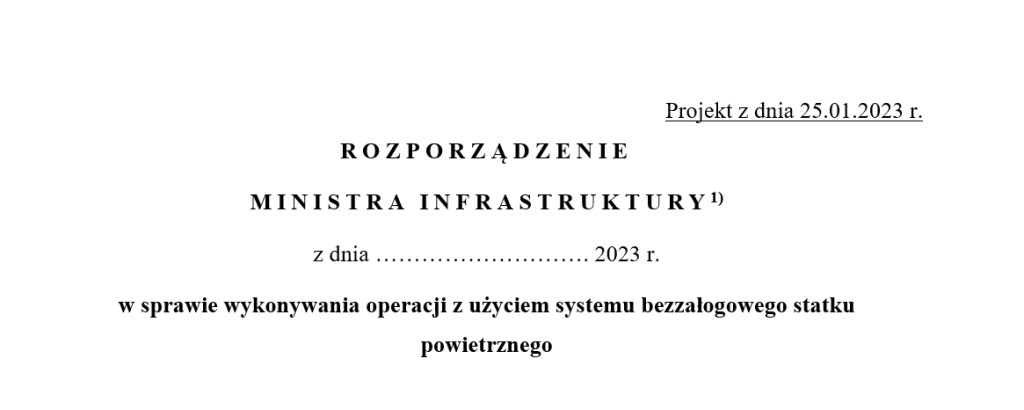 Rozporządzenie w sprawie wykonywania lotów BSP projekt z 25 01 2023 r