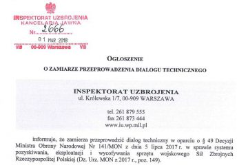 Inspektorat Uzbrojenia - ogłoszenie