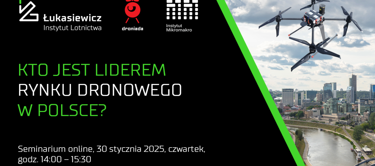 Kto jest liderem rynku dronowego w Polsce - seminarium on-line - 30.01.2025 r. - Łukasiewicz ILOT, Fundacja Instytut Mikromakro