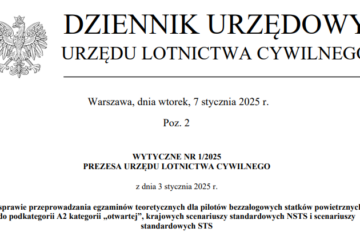 Wytyczne Prezesa ULC nr 1/2025 ws egzaminów do A2, NSTS i STS