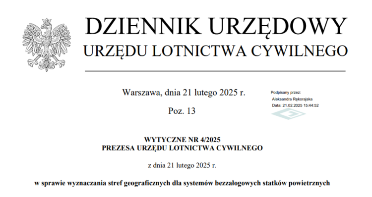 Wytyczne Nr 4/2025 Prezesa ULC w sprawie wyznaczania stref geograficznych dla systemów bezzałogowych statków powietrznych